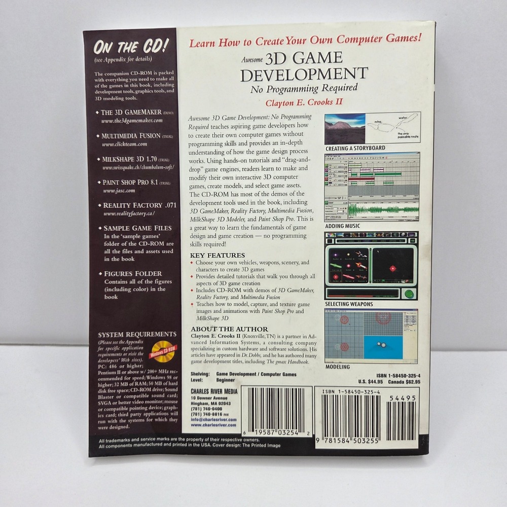 Awesome 3D Game Development No Programming Required Book CD Clayton Crooks 2004 - Picture 3 of 7